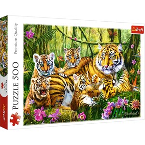 Trefl (37350) - "Family of Tigers" - 500 brikker puslespil