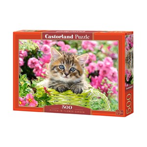 Castorland (B-52974) - "Kitten in Flower Garden" - 500 brikker puslespil