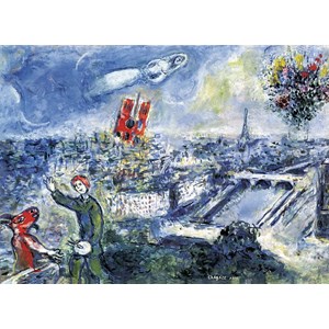 Eurographics (6000-0850) - Marc Chagall: "Udsigt over Paris" - 1000 brikker puslespil