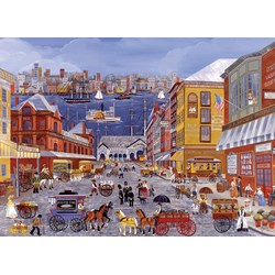Eurographics (8300-5384) - Carol Dyer: "Market Days on Fulton Street" - 300 brikker puslespil