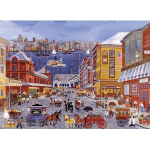 Eurographics (8300-5384) - Carol Dyer: "Market Days on Fulton Street" - 300 brikker puslespil