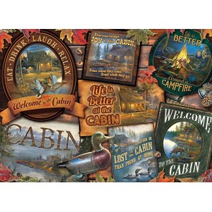 Cobble Hill (80040) - Sam Timm: "Cabin Signs" - 1000 brikker puslespil