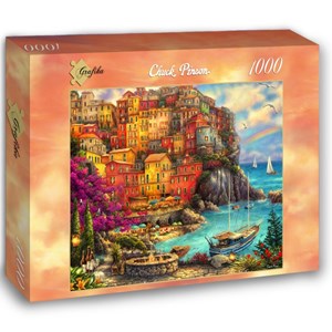 Grafika (02901) - Chuck Pinson: "A Beautiful Day at Cinque Terre" - 1000 brikker puslespil
