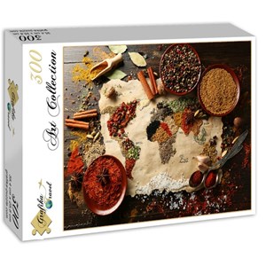 Grafika (00985) - "World map in Spices" - 300 brikker puslespil