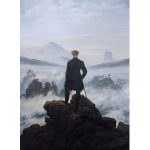 Grafika (01719) - Caspar David Friedrich: "Wanderer above the sea of fog, 1818" - 300 brikker puslespil