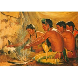 Grafika (00544) - Joseph Henry Sharp: "Prayer to the Spirit of the Buffalo, 1920" - 1000 brikker puslespil