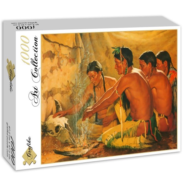 Grafika (00544) - Joseph Henry Sharp: "Prayer to the Spirit of the Buffalo, 1920" - 1000 brikker puslespil