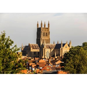 Grafika (t-00936) - "Worcester Cathedral viewed from Fort Royal Park" - 1500 brikker puslespil