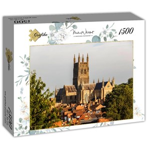 Grafika (t-00936) - "Worcester Cathedral viewed from Fort Royal Park" - 1500 brikker puslespil