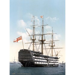 Grafika (00521) - "HMS Victory in Portsmouth, 1900" - 2000 brikker puslespil