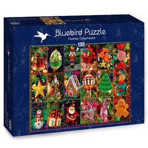Bluebird Puzzle (70325) - "Festive Ornaments" - 1000 brikker puslespil