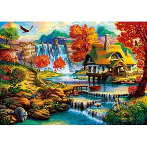 Bluebird Puzzle (70339) - "Country House by the Water Fall" - 1000 brikker puslespil