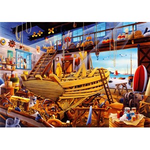 Bluebird Puzzle (70316) - Hiroyuki: "Boat Yard" - 1000 brikker puslespil