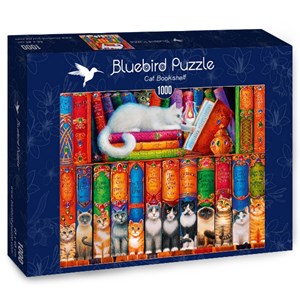 Bluebird Puzzle (70344) - Randal Spangler: "Cat Bookshelf" - 1000 brikker puslespil