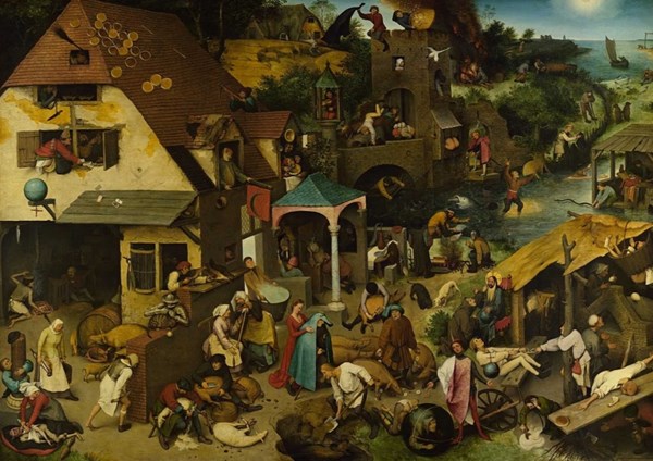 D-Toys (73778-1) - Pieter Brueghel the Elder: "Flemish Proverb" - 1000 brikker puslespil