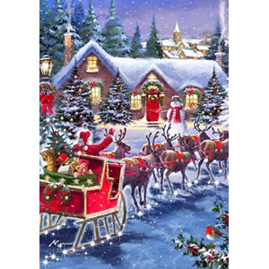 Bluebird Puzzle (70073) - "Santa And Sleigh" - 1000 brikker puslespil