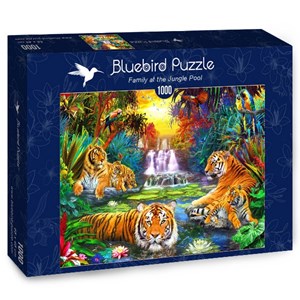 Bluebird Puzzle (70155) - Jan Patrik Krasny: "Family at the Jungle Pool" - 1000 brikker puslespil