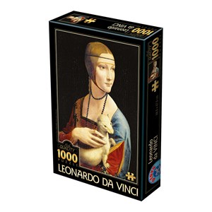 D-Toys (74973) - Leonardo Da Vinci: "Damen med hermelinen" - 1000 brikker puslespil
