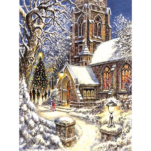 SunsOut (44131) - "Church in the Snow" - 1000 brikker puslespil