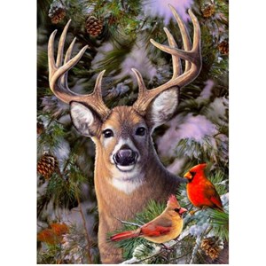 Cobble Hill (85014) - Greg Giordano: "One Deer Two Cardinals" - 500 brikker puslespil