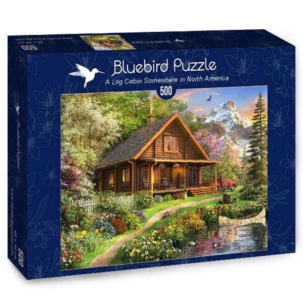 Bluebird Puzzle (70118) - Dominic Davison: "A Log Cabin Somewhere in North America" - 500 brikker puslespil