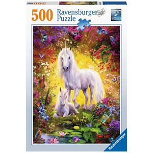 Ravensburger (14825) - "Unicorn and Foal" - 500 brikker puslespil