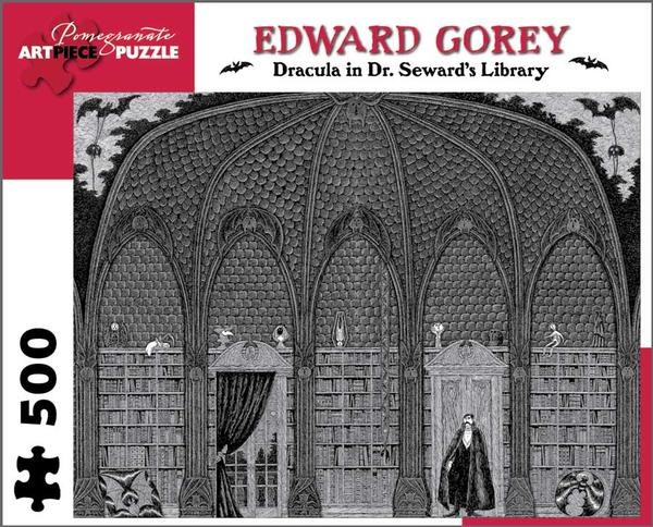 Pomegranate (AA711) - Edward Gorey: "Dracula in Dr. Seward's Library" - 500 brikker puslespil