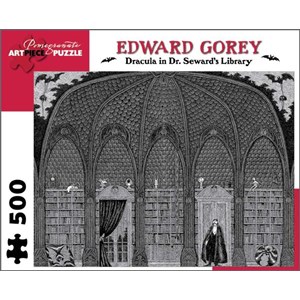 Pomegranate (AA711) - Edward Gorey: "Dracula in Dr. Seward's Library" - 500 brikker puslespil