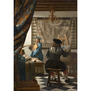 Grafika (00145) - Johannes Vermeer: "The Allegory of Painting, 1666-1668" - 1000 brikker puslespil