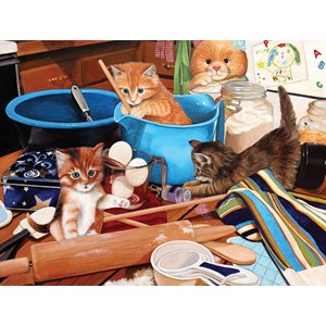 SunsOut (67241) - Julie Bauknecht: "Kittens in the Kitchen" - 1000 brikker puslespil