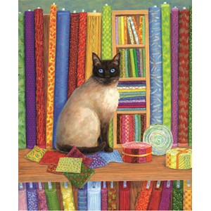 SunsOut (31616) - Linda Elliott: "Quilt Shop Cat" - 1000 brikker puslespil