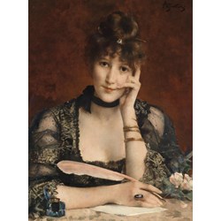 Grafika (00480) - Alfred Stevens: "The Letter" - 2000 brikker puslespil