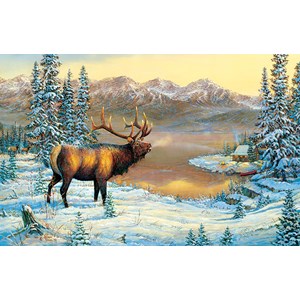 SunsOut (29015) - Sam Timm: "Elk By The Cabin" - 1000 brikker puslespil