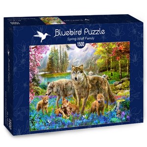 Bluebird Puzzle (70195) - Jan Patrik Krasny: "Spring Wolf Family" - 1500 brikker puslespil