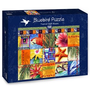 Bluebird Puzzle (70081) - James Mazzotta: "Tropical Quilt Mosaic" - 1500 brikker puslespil
