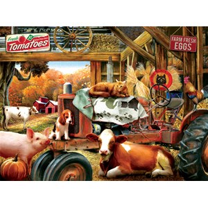 SunsOut (28824) - Tom Wood: "Barnhouse Meeting" - 1000 brikker puslespil