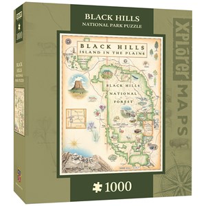 MasterPieces (71798) - "Black Hills Map" - 1000 brikker puslespil
