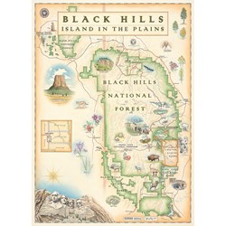 MasterPieces (71798) - "Black Hills Map" - 1000 brikker puslespil
