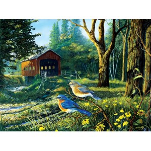 SunsOut (71108) - Terry Doughty: "Sleepy Hollow Blue Birds" - 1000 brikker puslespil