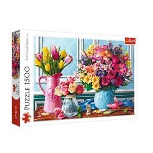 Trefl (26157) - "Flowers" - 1500 brikker puslespil