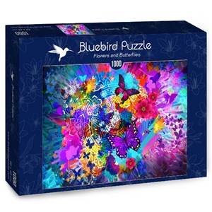 Bluebird Puzzle (70219) - "Flowers and Butterflies" - 1000 brikker puslespil