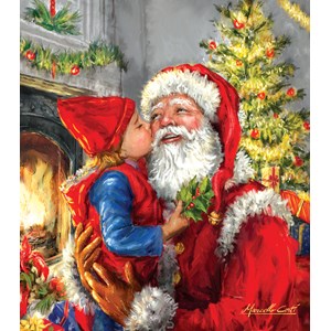 SunsOut (60662) - "Kissing Santa" - 500 brikker puslespil