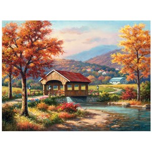 SunsOut (36608) - Sung Kim: "Fall at the Covered Bridge" - 1000 brikker puslespil