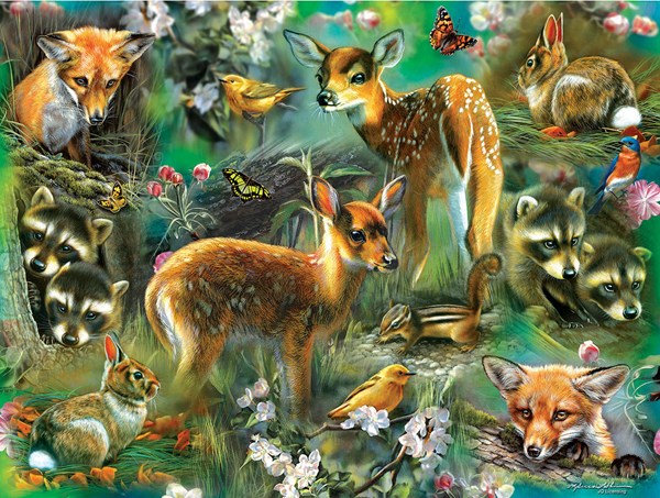 SunsOut (68022) - Rebecca Latham: "Forest Critters" - 500 brikker puslespil