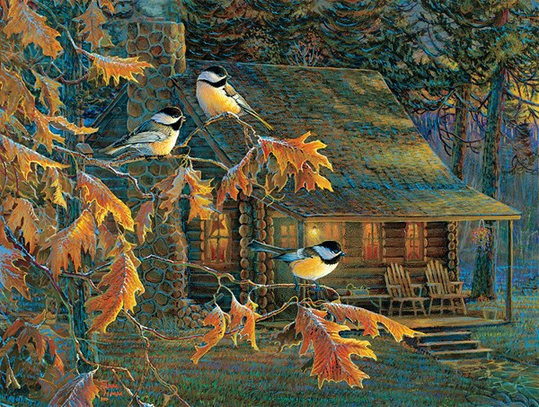 SunsOut (29034) - Sam Timm: "Cabin Chickadees" - 500 brikker puslespil