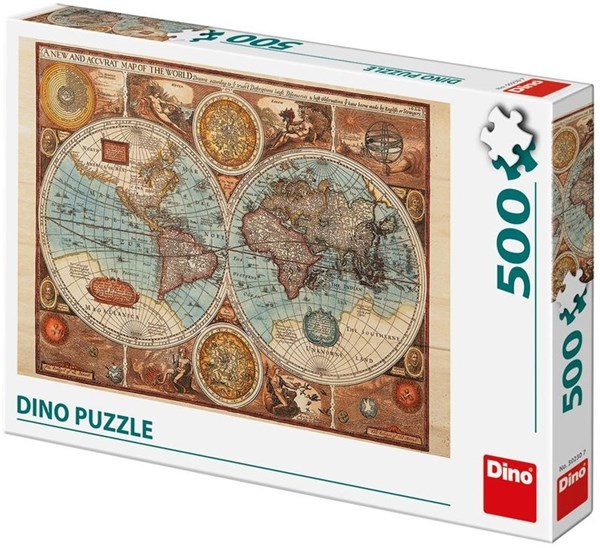 Dino (50230) - "Ancient World Map, 1626" - 500 brikker puslespil