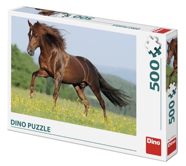 Dino (50241) - "Horse in a Meadow" - 500 brikker puslespil