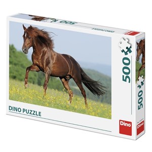 Dino (50241) - "Horse in a Meadow" - 500 brikker puslespil