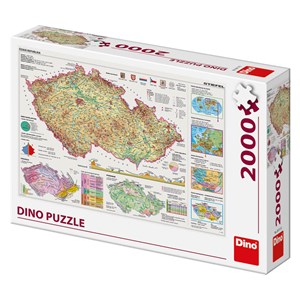 Dino (56117) - "Map of the Czech Republic" - 2000 brikker puslespil
