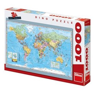 Dino (53248) - "Map of the World" - 1000 brikker puslespil